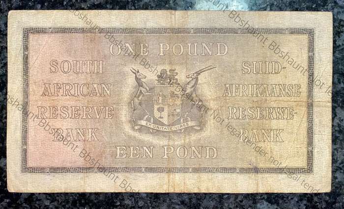 J POSTMUS 1 POUND 6TH NOVEMBER 1941 ENG/AFR A111 FIRST ISSUE VAN RIEBEECK WTM