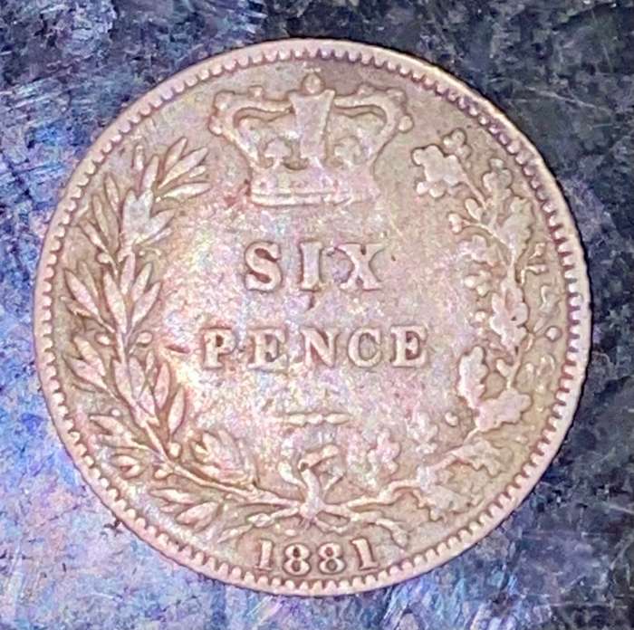 GREAT BRITAIN SILVER 6 PENCE 1881