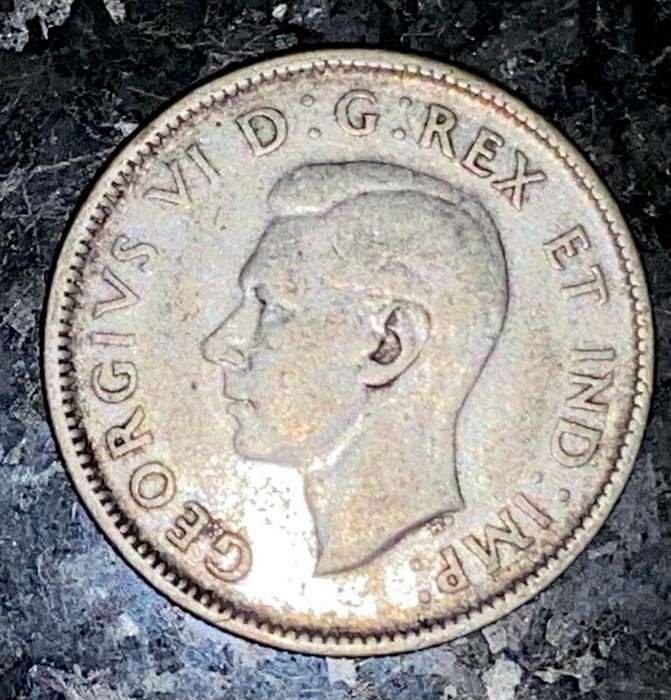 CANADA SILVER 25 CENT 1944 WW2 SILVER 80%