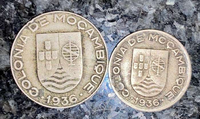 MOZAMBIQUE SET 50 CENTAVOS & 1 ESCUDO 1936 (1 BID TAKES ALL)