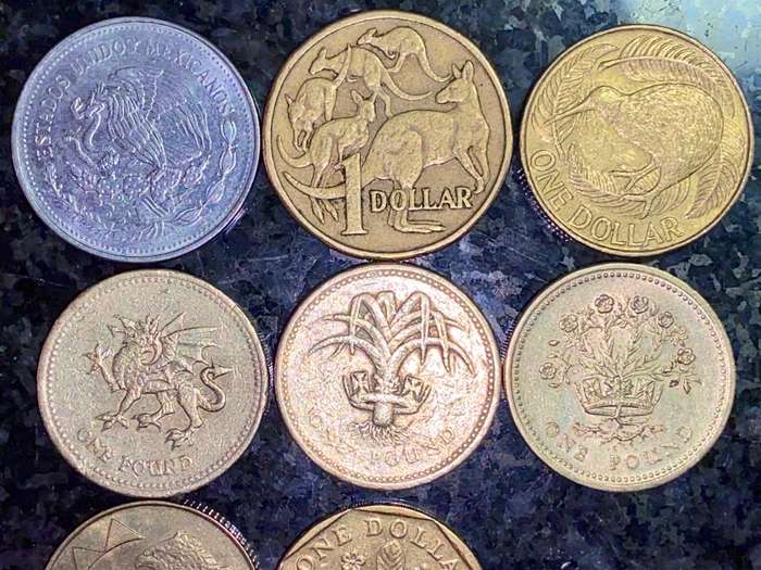 DOLLARS & POUNDS COLLECTION -- MEXICO -- UK -- AUSTRALIA -- SINGAPORE -- NEW ZEALAND (1 BID TAKES AL