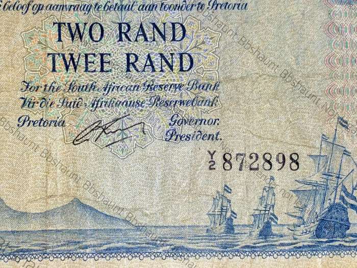 REPLACEMENT NOTE G RISSIK R2 -- Y2 -- VAN RIEBEECK WTM 1ST ISSUE 1962 E/A