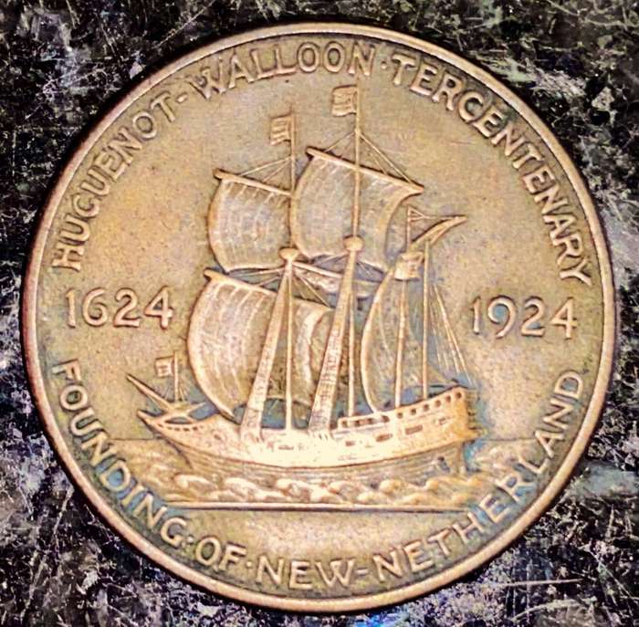 U S A SILVER HALF DOLLAR -1924 HUGUENOT WALLOON TERCENTENARY - 300TH ANNIVERSARY 1624 NEW NETHERLAND