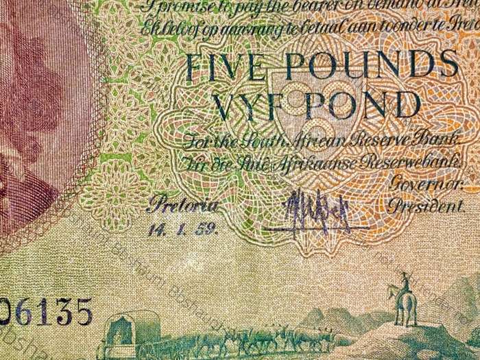 MH DE KOCK 5 POUND 14-01-1959 E/A 3RD ISSUE C69