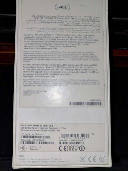 APPLE IPHONE 6S WITH BOX & CHARGING CABLE COMES WITH BOOK COVER