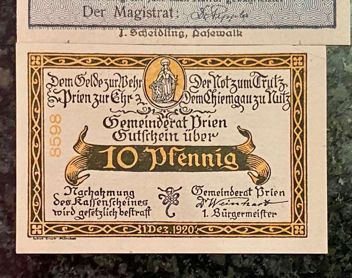 GERMANY SET 50 PFENNIG,25PF & 10 PF 1921 UNC NOTGELD (EMERGENCY MONEY) - AMAZING ART