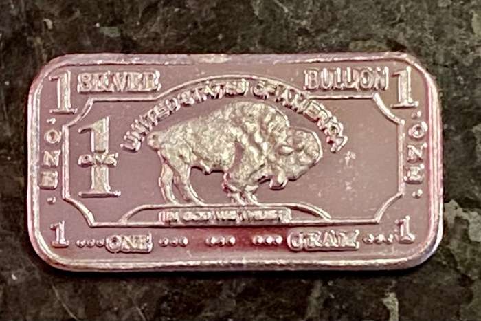 U S A -- BISON BARS + CERT - UNITED STATES OF AMERICA - 1 GRAM FINE SILVER BARS(BID PER BAR)