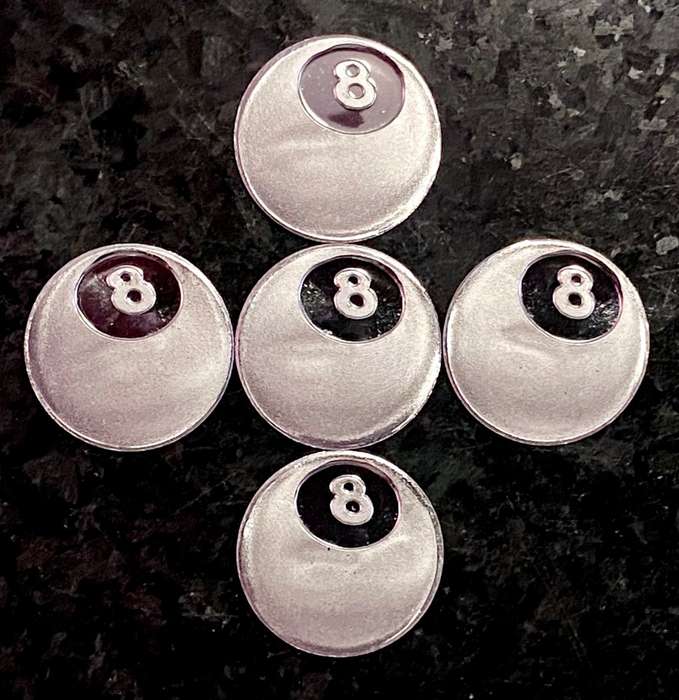 999 SILVER ROUNDS -- EIGHT BALL -- 1 GRAM FINE SILVER ROUNDS (BID PER ROUND)