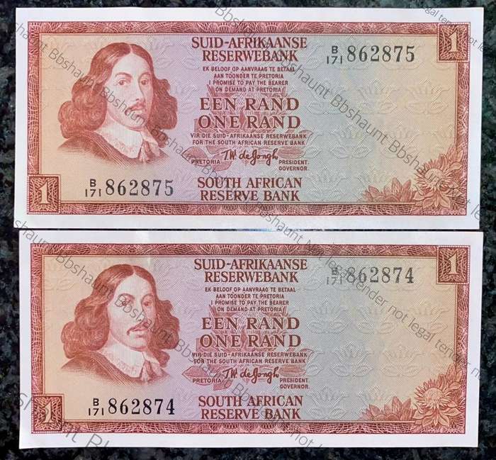 TW DE JONGH ERROR R1 IN SEQUENCE B171 /862875 AUNC 3RD ISSUE 1975(1 BID TAKES ALL)