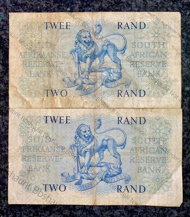 SET OF R2 BOTH GOVENNERS MH DE KOCK B43 - 1961 & G RISSIK B227 - 1962( 1 BID TAKES ALL)