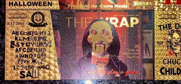 HORROR MOVIES - FREDDIE KRUGER, SCREAM, HALLOWEEN, IT, TRAP, CHUCKY - COLORIZED GOLD FOIL 999 CARDS