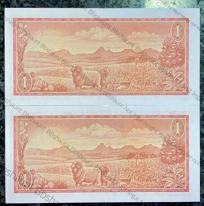 TW DE JONGH R1 IN SEQUENCE A721 /898737-738 UNC SPRINGBUCK WTM 1ST ISSUE 1967(1 BID TAKES ALL)