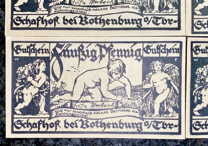 GERMANY - SET OF ROTHENBERG 50 PFENNIG 1921 UNC NOTGELD (EMERGENCY MONEY) - AMAZING ART
