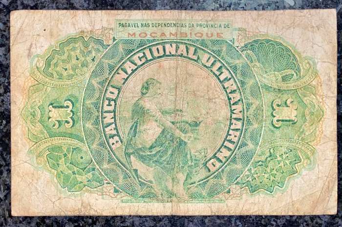 MOZAMBIQUE 1 ESCUDO LISBOA 1ST JANUARY 1921 MOZAMBIQUE GREEN ULTRAMARINO KEY DATE
