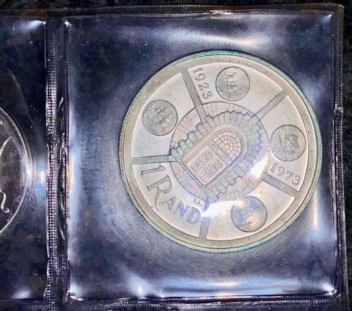 S A MINT UNCIRCULATED SET --1974 -- SILVER R1 TO 1/2 CENT 50TH ANNIVERSARY SA MINT -SEALED FROM MINT