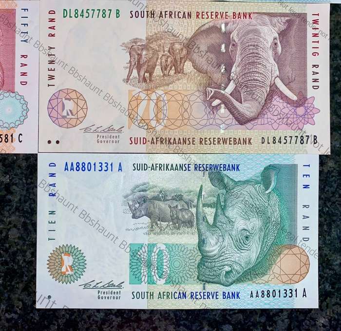 COMPLETE SET OF CL STALS & DECIMALS R200 TO R10 SECOND ISSUE 1994 UNC (1 BID TAKES ALL)