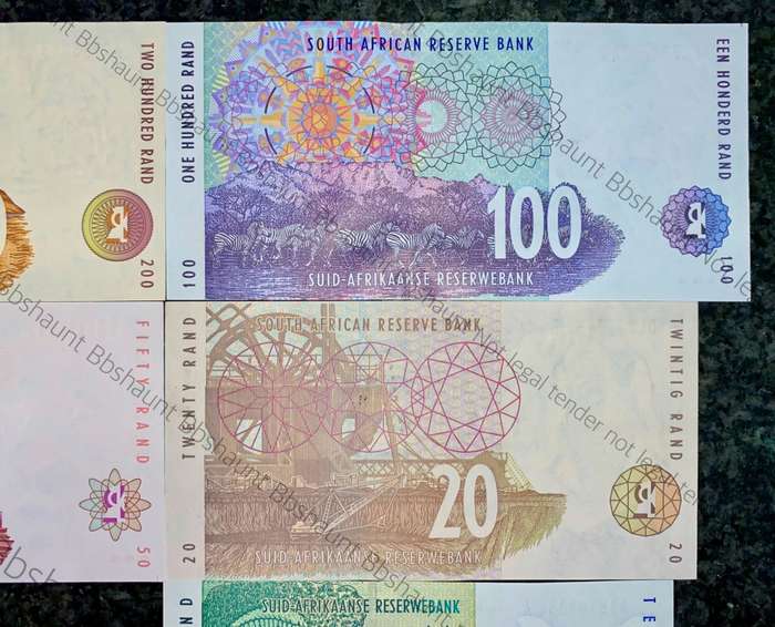 COMPLETE SET OF CL STALS & DECIMALS R200 TO R10 SECOND ISSUE 1994 UNC (1 BID TAKES ALL)