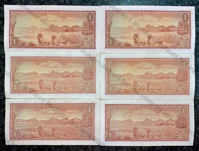 TW DE JONGH R1 - A SERIES SPRINGBUCK WTM UNC -AUNC ( 1 BID TAKES ALL 6 NOTES)