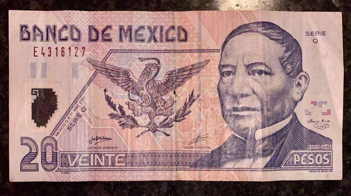 MEXICO 20 PESOS 2001 POLYMER NOTE