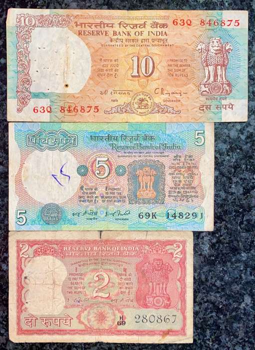 INDIA SET 10 RUPEE, 5 RUPEE & 2 RUPEE ND(1 BID TAKE ALL)