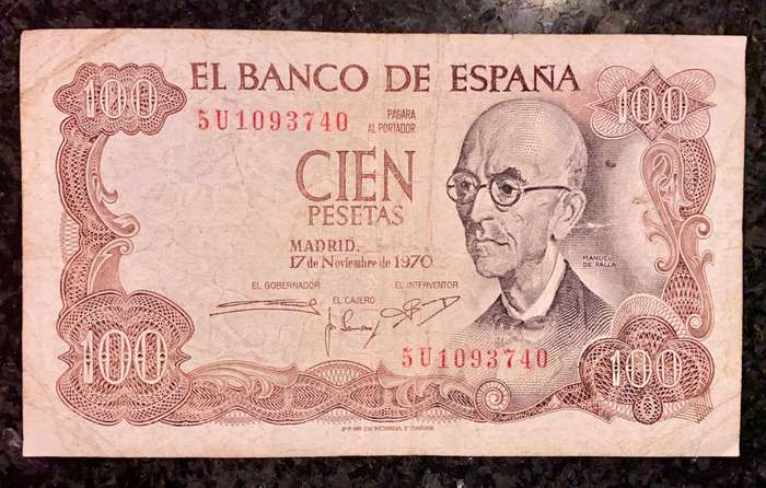 SPAIN 100 PESETAS 1970