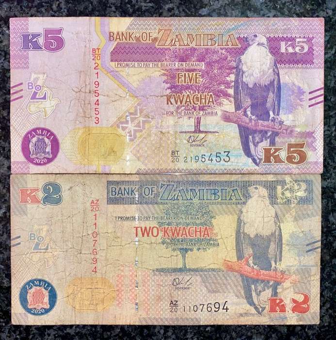 ZAMBIA  SET 5 KWACHA & 2 KWACHA 2020(1 BID TAKES ALL)