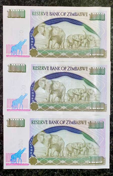 ZIMBABWE SET 1000 DOLLARS 2003 UNC - CLOSE SEQUENCE (1 BID TAKES ALL)