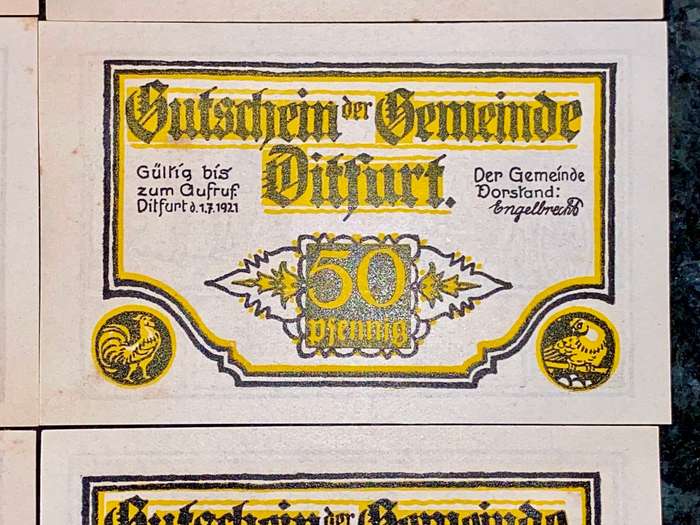 GERMANY SET - DITFURT - 50 PFENNIG 1921 - UNC NOTGELD (EMERGENCY MONEY) - AMAZING ART(1 BID TAKE AL