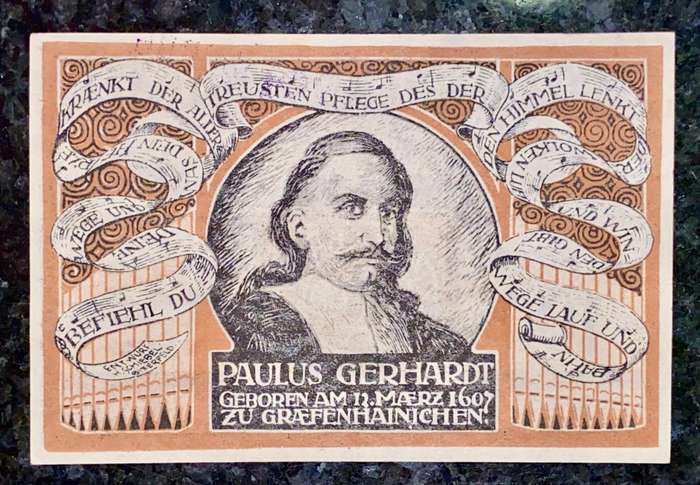 GERMANY - GRAEFENHAINICHEN - 100 PFENNIG 1921 STAMPED UNC NOTGELD (EMERGENCY MONEY)AMAZING ART -