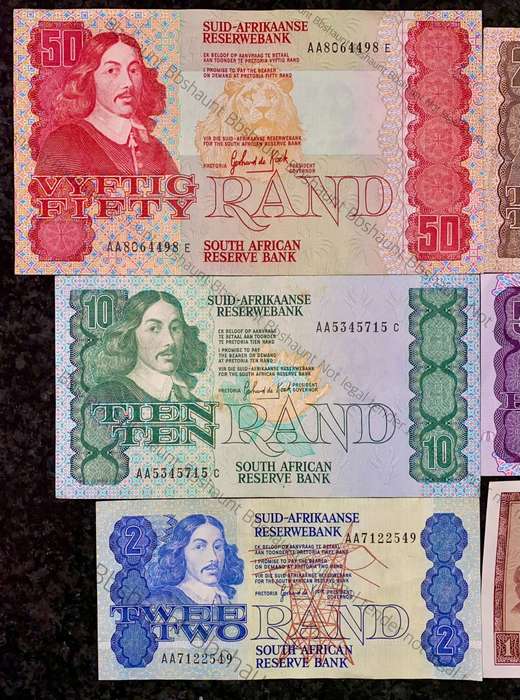 COMPLETE SET OF ALL AA GPC DE KOCK & DECIMALS R50AA TO R2A - 1980s(R1A TW DE JONGH)(1 BID TAKES AL