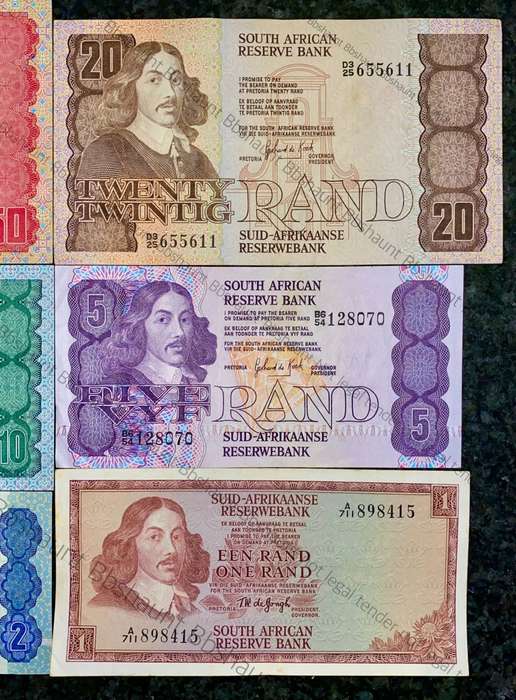 COMPLETE SET OF GPC DE KOCK & DECIMALS R50 SCARCE BA SERIE`S TO R2 -- 1980s (R1 TW DE JONGH 1967)