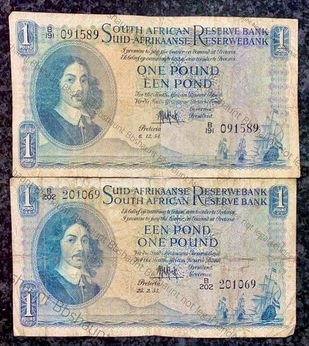 MH DE KOCK SET 1 POUND 1954 E/A & 1955A/E 3RD ISSUE (1 BID TAKES ALL)