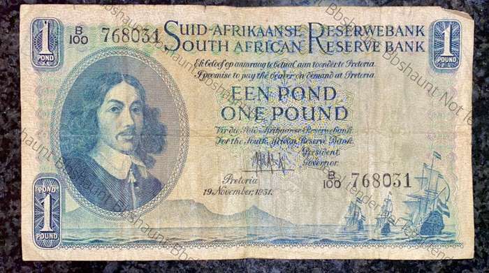 MH DE KOCK 1 POUND 19TH NOVEMBER 1950 A/E 3RD ISSUE B109