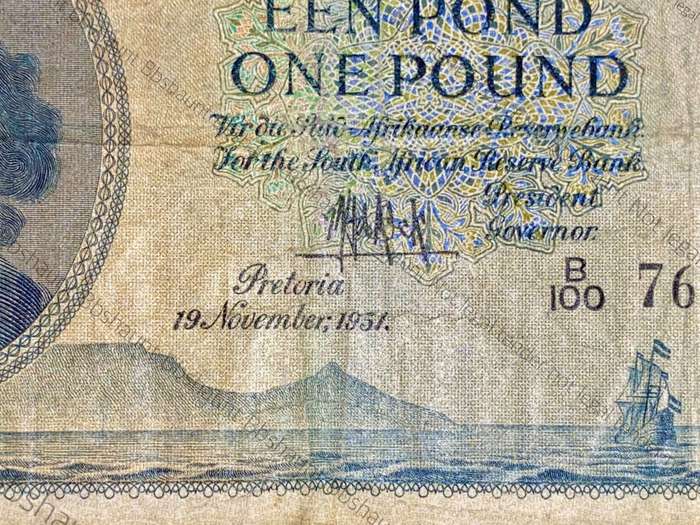 MH DE KOCK 1 POUND 19TH NOVEMBER 1950 A/E 3RD ISSUE B109