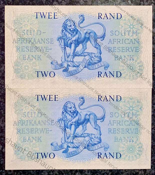 G RISSIK R2 IN SEQUENCE B131 /695695-696 UNC A/E FIRST ISSUE 1962 (1 BID TAKES ALL)