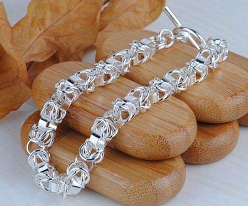 STUNNING 925 SILVER EP BASKET WEAVE CHAIN BRACELET