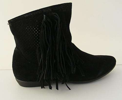 BLACK SUEDE FRINGE BOOTS BY WHISTLES FROM ZOOM - SIZE: 5