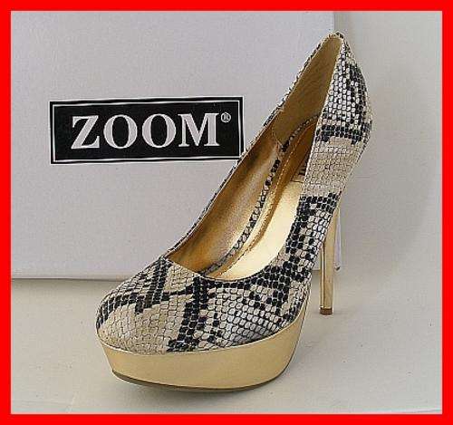 *R1* - SNAKESKIN CHRYSTAL GOLD SHOES FROM ZOOM - SIZE: 6