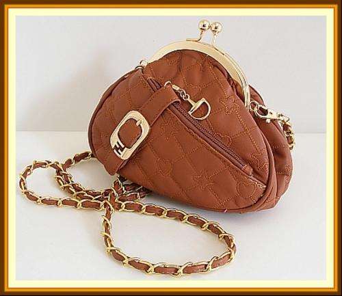 STYLISH SMALL HANDBAG WITH LONG STRAP - TAN