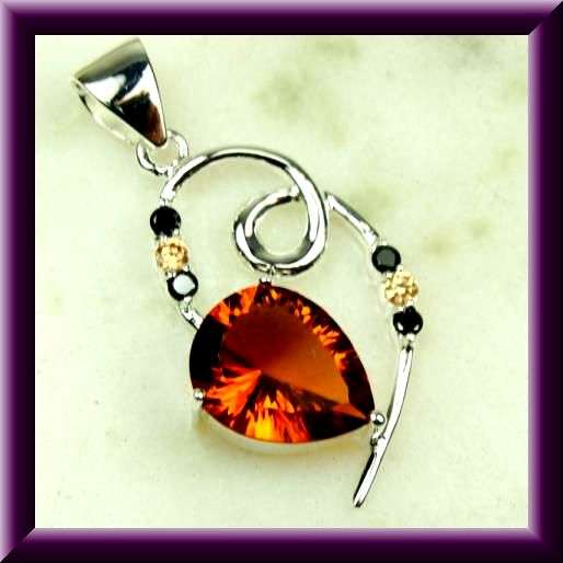 **SALE** 925 STERLING SILVER BRAZIL CITRINE PENDANT + FREE CHAIN