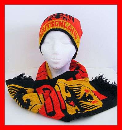 DEUTSCHLAND / GERMANY KNITTED SCARF & BEANIE SET