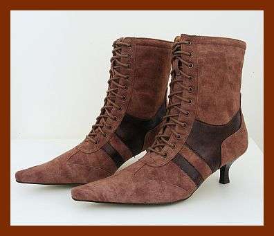 SIZE: 6 - CAMEL SUEDE TOUCH LACE UP ANKLE BOOTS FROM MODA ROSSI