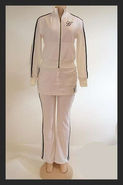 *R1* - SIZE: LARGE - 100% COTTON CREAM & BLACK TRACKSUIT WITH SKIRT