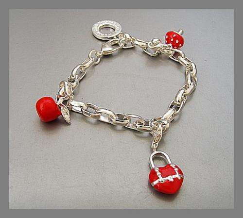 THOMAS SABO STYLE CHARM BRACELET - HEART, MUSHROOM & APPLE