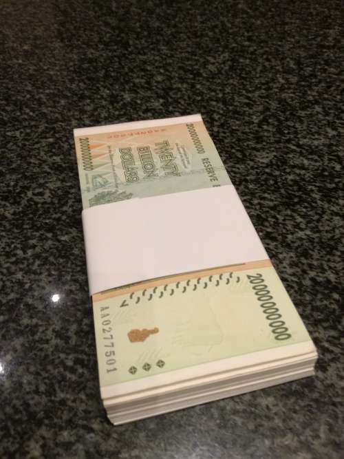 Zimbabwe notes - Crispy crispy notes - 20 Billion Stack, bid per note, AA Prefix