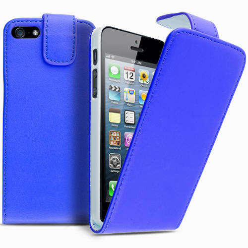 ** iPhone 5 Front Flip Pouch / Case / Cover - BLUE **