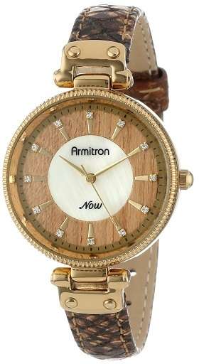 ARMITRON LADIES WATCH WITH CRYSTAL AND WOOD DIAL (75/5088)  **VALUE: R3000.00**