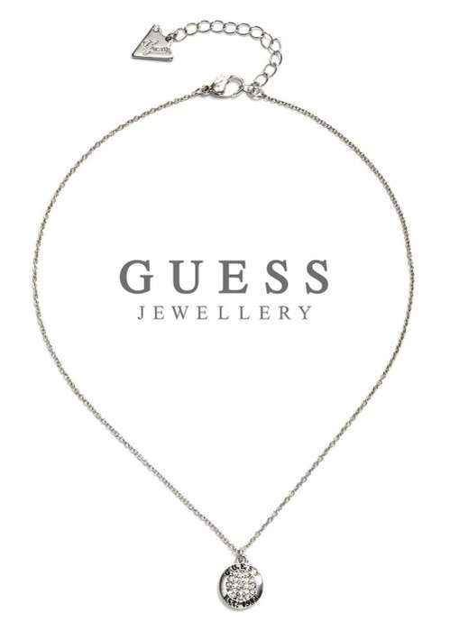 GUESS CRYSTAL LOGO 14 ` BUTTON CHARM NECKLACE  RETAIL VALUE R1200