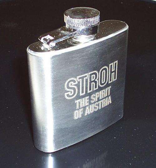 **Collectable Engraved Stroh Stainless Steel Flask**