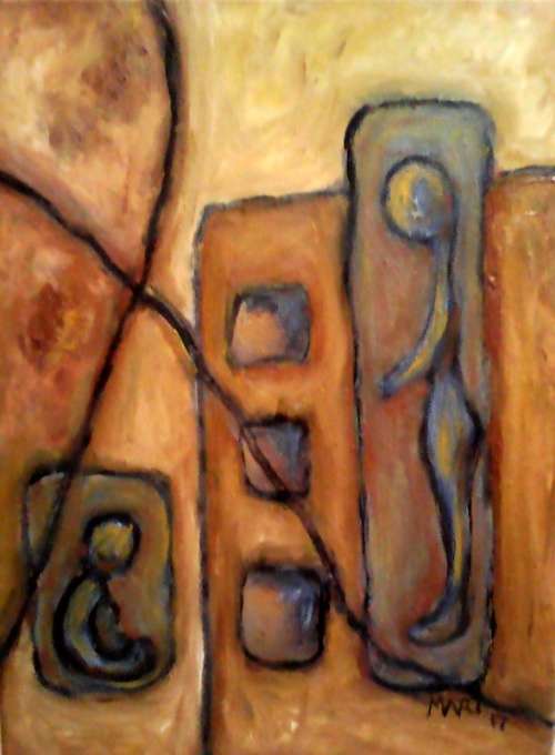 Original Mari Mackie Oil - Ready to hang, "Mother and Child"
